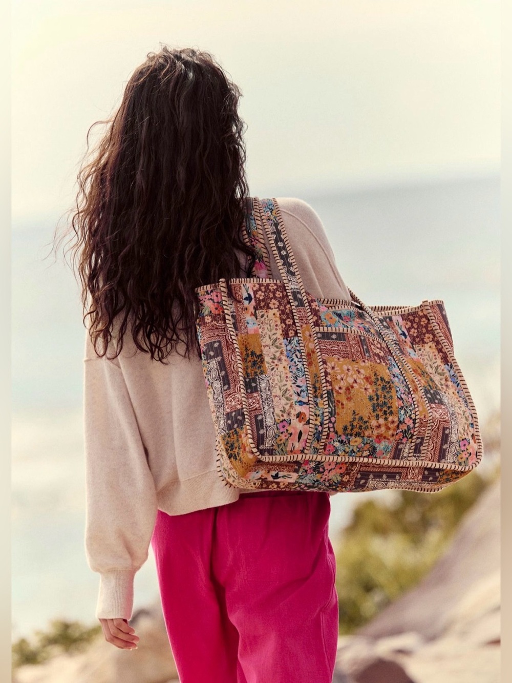 Free People Distorted Quilt tote bag - Picture 4 of 14